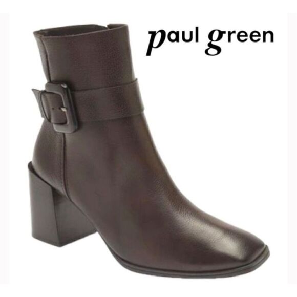 PAUL GREEN Nirvana Leather Bootie in Chestnut Brown NWOB Size UK 5  US 7 1/2 - Picture 1 of 8